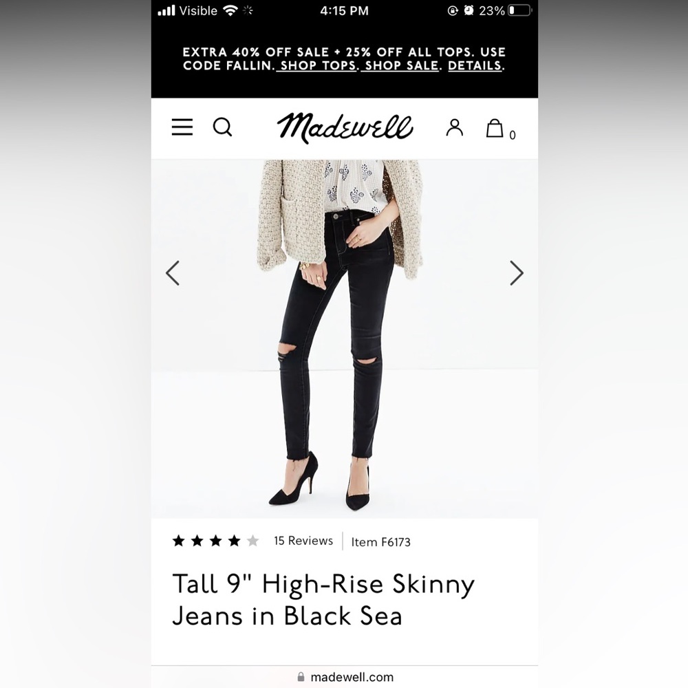 Madewell 9” high-rise skinny
